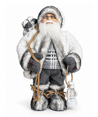 Yılbaşı Noel Baba Lambalı Hareketli Pilli Model 30 Cm - 