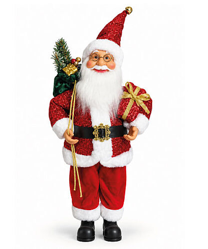 Yılbaşı Noel Baba Pullu Kostümlü Model 45 Cm - 