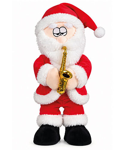 Yılbaşı Noel Baba Saksafonlu Hareketli Pilli Model 35 cm - 