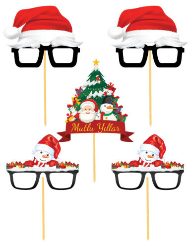 Konuşma Balonu Yılbaşı Noel Baba Temalı 5 Parça - 2