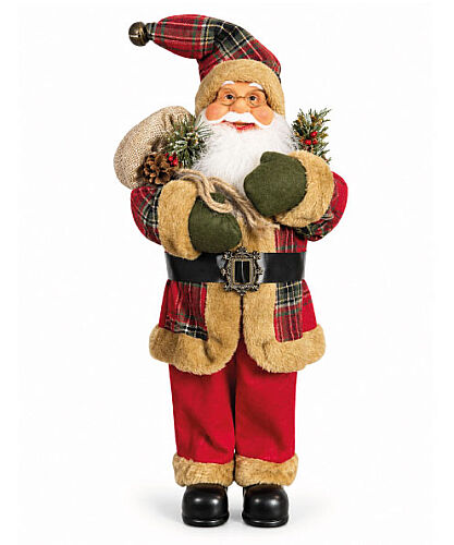 Yılbaşı Noel Baba Yeşil Eldivenli Bohçalı Model 45 Cm - 