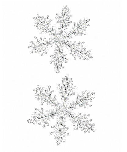 Yılbaşı Plastik Kar Tanesi Simli 27 Cm 2 Li - 