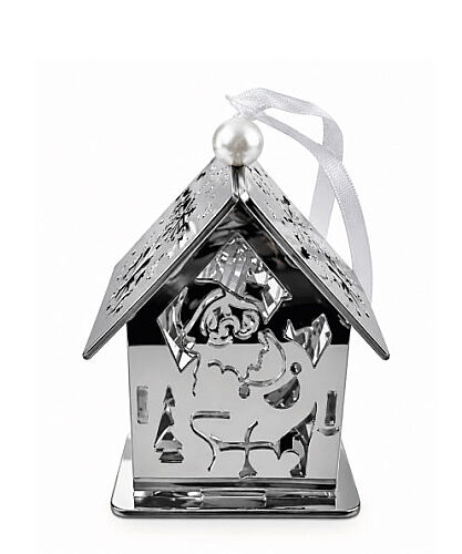 Yılbaşı Plexi Ledli Ev Model Gümüş 10 Cm - 
