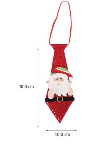 Yılbaşı Kravat Pullu Noel Baba Kırmızı Burunlu - 2