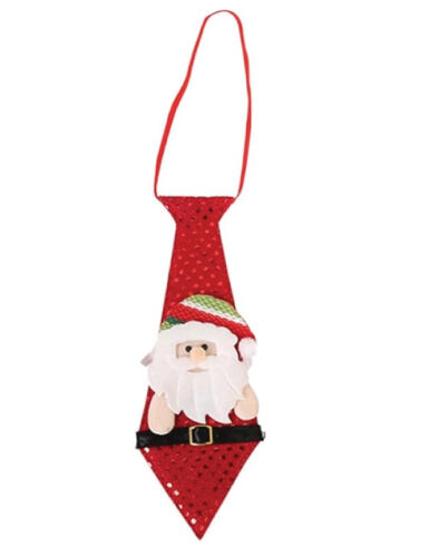 Yılbaşı Kravat Pullu Noel Baba Kırmızı Burunlu - 