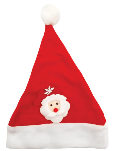 Yılbaşı Şapkası Kadife Kabartmalı Noel Baba Figürlü Lüks - 