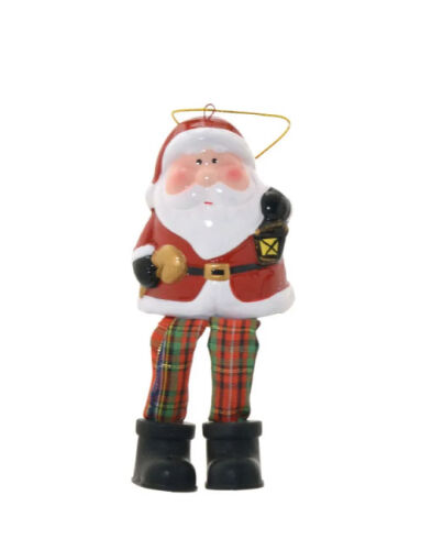 Yılbaşı Seramik Figürler Küçük Sallanan Bacaklı Noel Baba - 