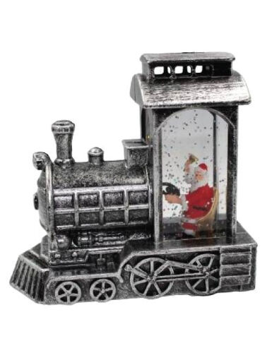 Yılbaşı Simli Noel Baba Figürlü Işıklı Tren - 