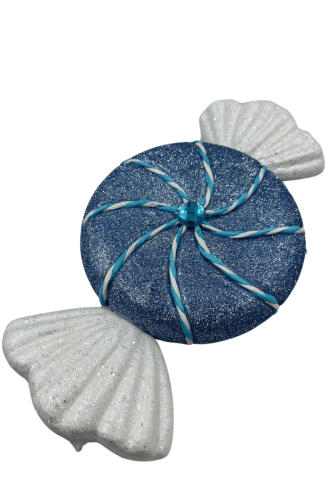 Yılbaşı Strafor Fiyonk Şeker 25 Cm Mavi - 3