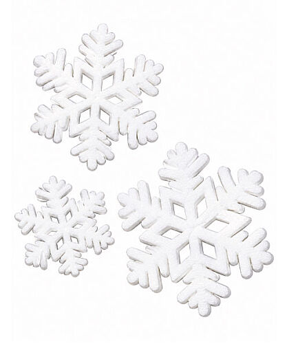 Yılbaşı Sünger Kar Tanesi 3 Boyutlu Geçmeli 18-25-32 cm 3lü - 