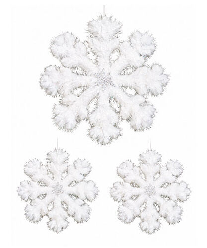 Yılbaşı Sünger Kar Tanesi 30-40-50 Cm 3 Parça - 