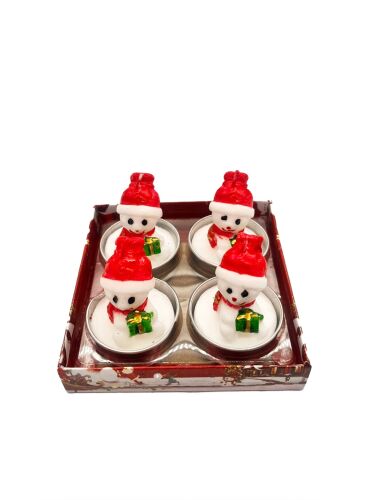 Yılbaşı Tealight Mum Figürlü 4 Parça - 