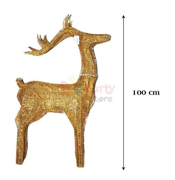 Yılbaşı Tel Geyik Boynuzları Eklemeli Lüks Altın 100 Cm - 4
