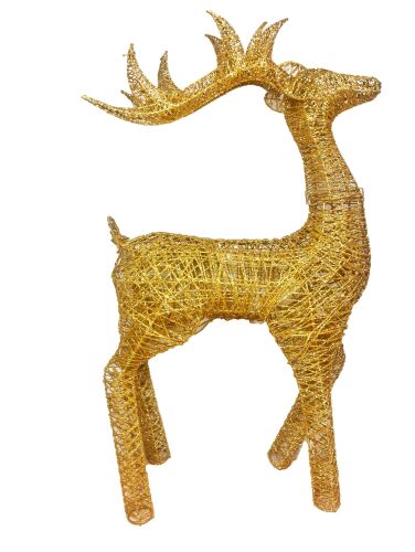 Yılbaşı Tel Geyik Boynuzları Eklemeli Lüks Altın 60 Cm - 