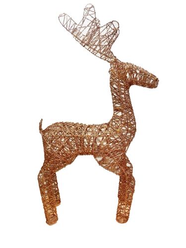 Yılbaşı Tel Geyik Rose Gold Lüks 60 Cm - 
