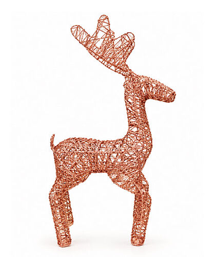 Yılbaşı Tel Geyik Rose Gold Lüks 60 Cm - 