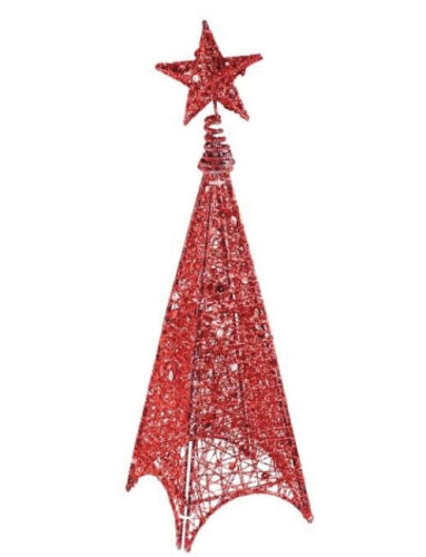 Yılbaşı Tel Kule 3 Boyutlu 125 cm Kırmızı - 