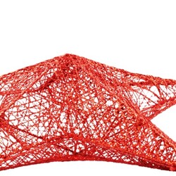 Yılbaşı Tel Yıldız 3 Boyutlu 30 cm 2 Parça Kırmızı - 3