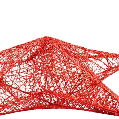 Yılbaşı Tel Yıldız 3 Boyutlu 45 cm 2 Parça Kırmızı - 2