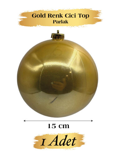 Yılbaşı Top Süs 15 Cm Krom Altın - 