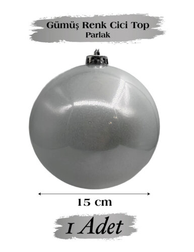 Yılbaşı Top Süs 15 Cm Krom Gümüş - 