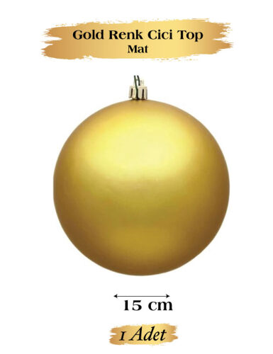 Yılbaşı Top Süs 15 Cm Mat Altın - 