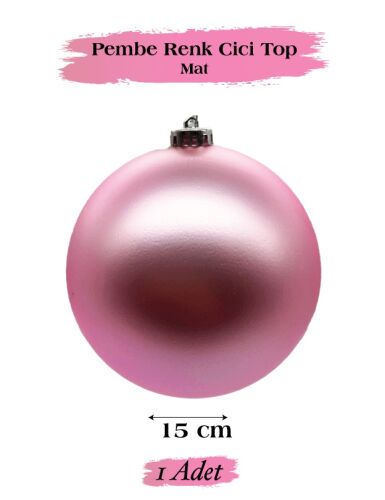 Yılbaşı Top Süs 15 Cm Mat Pembe - 