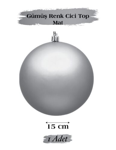 Yılbaşı Top Süs 15 Cm Mat Gümüş - 