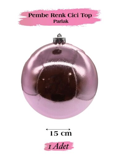 Yılbaşı Top Süs 15 Cm Parlak Pembe - 