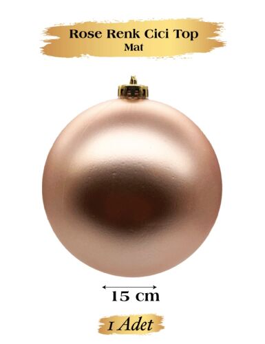 Yılbaşı Top Süs 15 Cm Mat Rose Gold - 