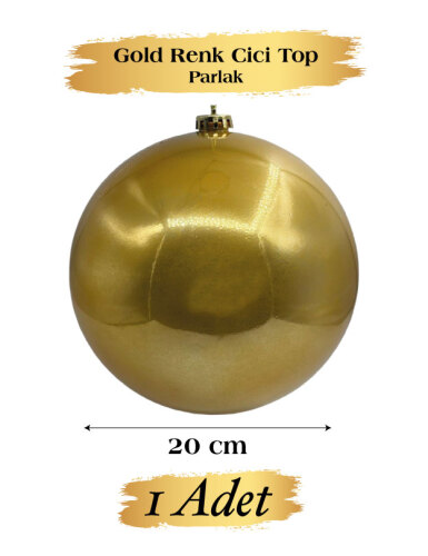 Yılbaşı Top Süs 20 Cm Krom Altın - 
