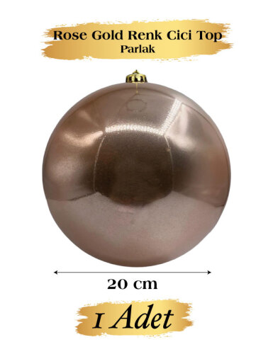 Yılbaşı Top Süs 20 Cm Krom Rose Gold - 