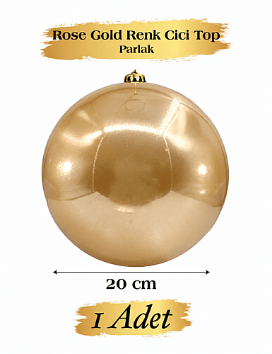 Yılbaşı Top Süs 20 Cm Krom Şampanya - 