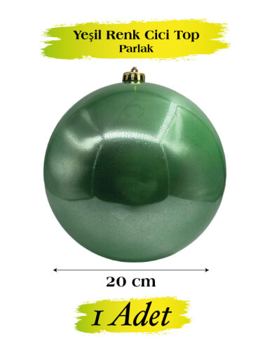 Yılbaşı Top Süs 20 Cm Krom Yeşil - 