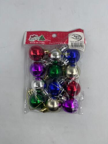 Yılbaşı Top Süs 3 Cm Parlak 12 Parça Karışık - 2