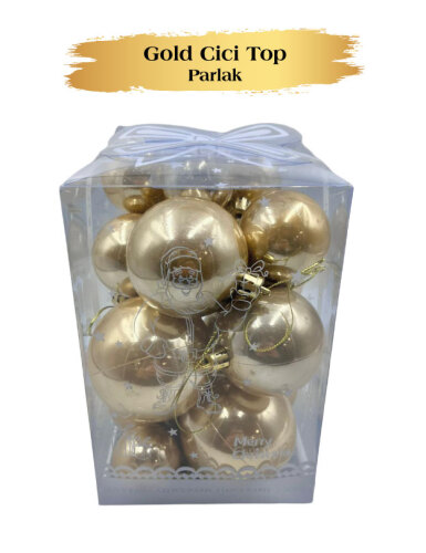 Yılbaşı Top Süs 4-5-6-8 Cm 18 Parça Krom Şampanya - 2