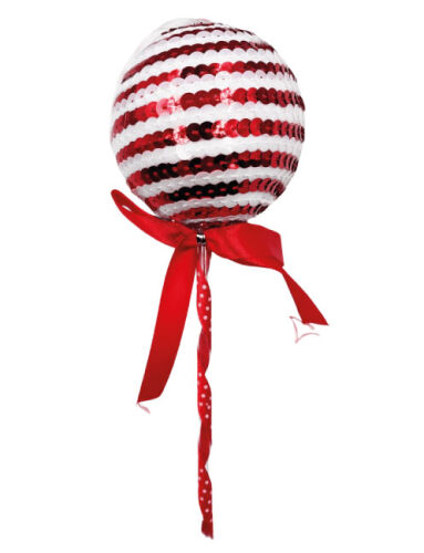 Yılbaşı Top Süs Çubuklu 22 Cm Kırmızı - 