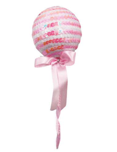 Yılbaşı Top Süs Çubuklu 22 Cm Pembe - 